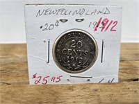 1912 NEWFOUNDLAND20 CENT AU