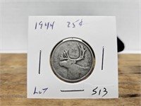 1-1944 25 CENT SILVER COIN`