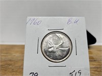 1960 25 CENT COIN SILVER