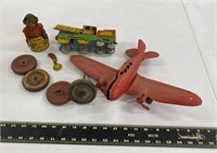 Group of Vintage Tin & Metal Toys - Needs TLC