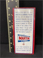 Martin Oil Products Tin Advertising Sign