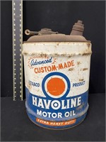 Havoline Texaco Five Gallon Motor Oil Can