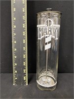 Vintage Marvy Barbershop Marvcide Glass Jar