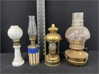 Group of Vintage Oil Lamps
