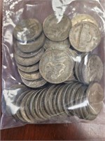 US Coins 44 Silver War Nickels, Circulated loose g