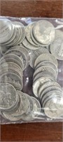 US Silver Coins 50 Mercury Dimes, Circulated loose