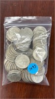 US Silver Coins 50 Roosevelt Dimes, Circulated loo