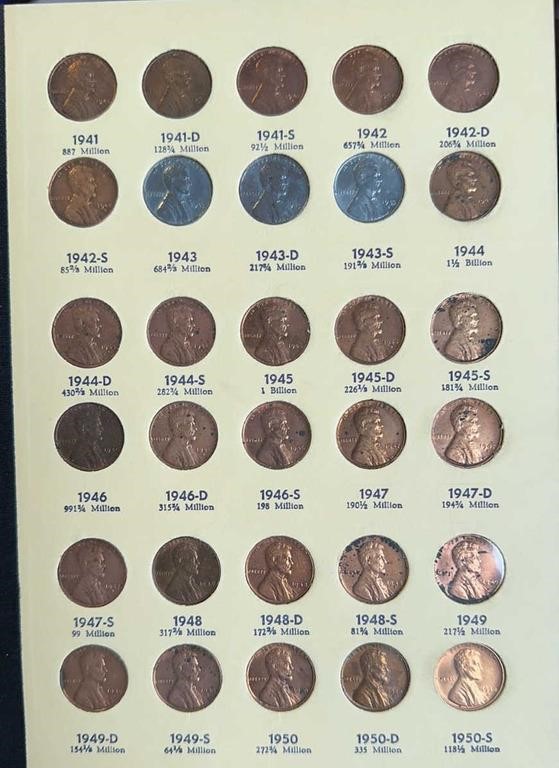 US Coins Lincoln Cents Collection in Library of Co