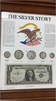 US Coins in small Displays, includes 1 silver nick