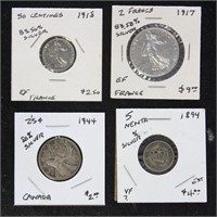 Worldwide Silver Coins in dealer flips with descri