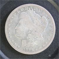 US Coins 1885 Morgan Silver Dollar, circulated