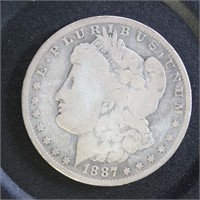 US Coins 1887-O Morgan Silver Dollar, circulated