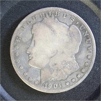 US Coins 1901-S Morgan Silver Dollar, circulated