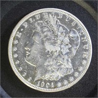 US Coins 1904 Morgan Silver Dollar, polished