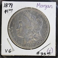 US Coins 1879 Morgan Silver Dollar, circulated