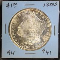 US Coins 1880-S Morgan Silver Dollar, uncirculated