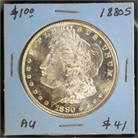 US Coins 1880-S Morgan Silver Dollar, uncirculated