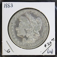 US Coins 1883 Morgan Silver Dollar, circulated