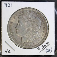 US Coins 1921 Morgan Silver Dollar, circulated