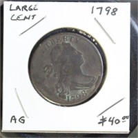 US Coins 1798 Large Cent, circulated