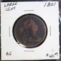 US Coins 1801 Large Cent, circulated