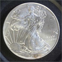 US Coins 2018 Silver Eagle, some toning