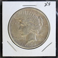 US Coins 1921 Peace Silver Dollar, circulated