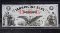 US Paper Money Obsolete Banknote $1 Farmington