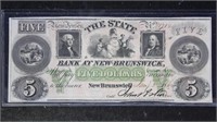 US Paper Obsolete Banknote $5, State Bank of New B