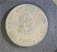 Great Britain Coin, 1795 half penny, excellent AU