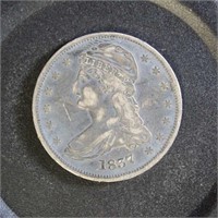 US Coins 1837 Bust Half Dollar, circulated