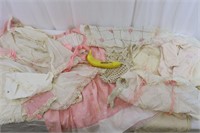 11 Pcs.Vtg. Pink & White Clothing, Aprons, Baby+++