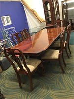 Wood Dining Table 6 Chairs 2 Leaves