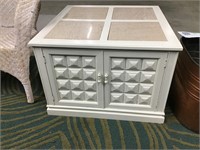Wood Tile Inlay End Table