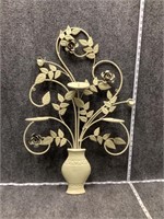 Metal Mounted Floral Candle Holder Base