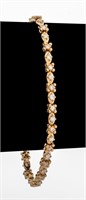 14K Yellow Gold Diamond Line Bracelet