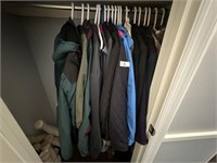 Men's Jackets located in Foyer Closet