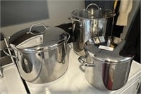 Lot of Various Sizes of Stock Pots