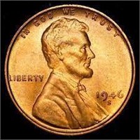 1946 S US Lincoln Penny One Cent Coin - MS67+RED
