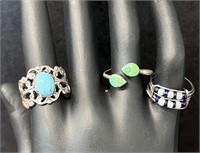 Lot of 3 VTG costume rings