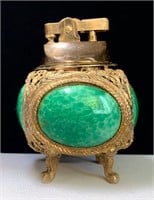 Table Lighter w Peking Glass Cabochons Gilt