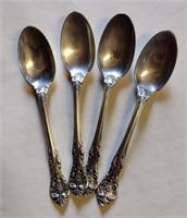 4 Gorham KING Edward Sterling Demitasse Spoons
