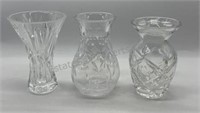 Waterford Crystal Small Vases, 1 Chipped