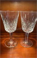 Waterford Lismore Crystal Water Glasses, Pair