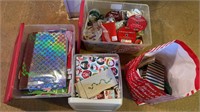 Christmas Gift Wrap Lot, Ribbon, Bags, Paper