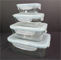 Glass Storage Containers w Plastic Snap On Lids