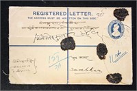 India Stamps India Registered Letter Envelope Upra