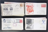 US Stamps Navy Covers 1930s-1940s, many World War