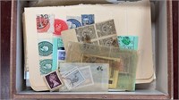 Worldwide Stamps Accumulation in Cigar Box, late 1