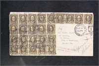 US Stamps #551 Registered Cover - 24 singles & str